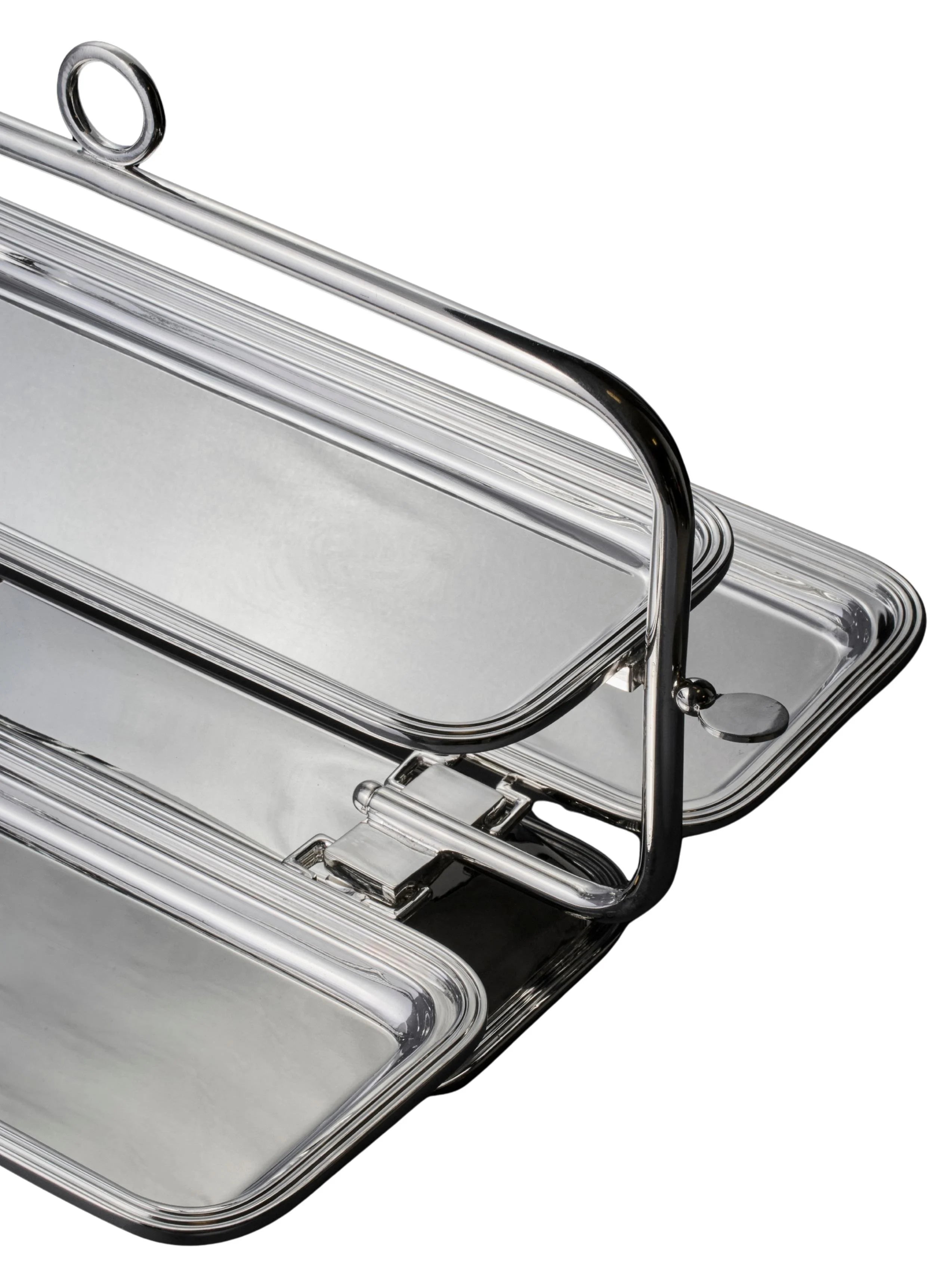 3 lü Katlanır Çubuk Kenarlı Gümüş Sunum