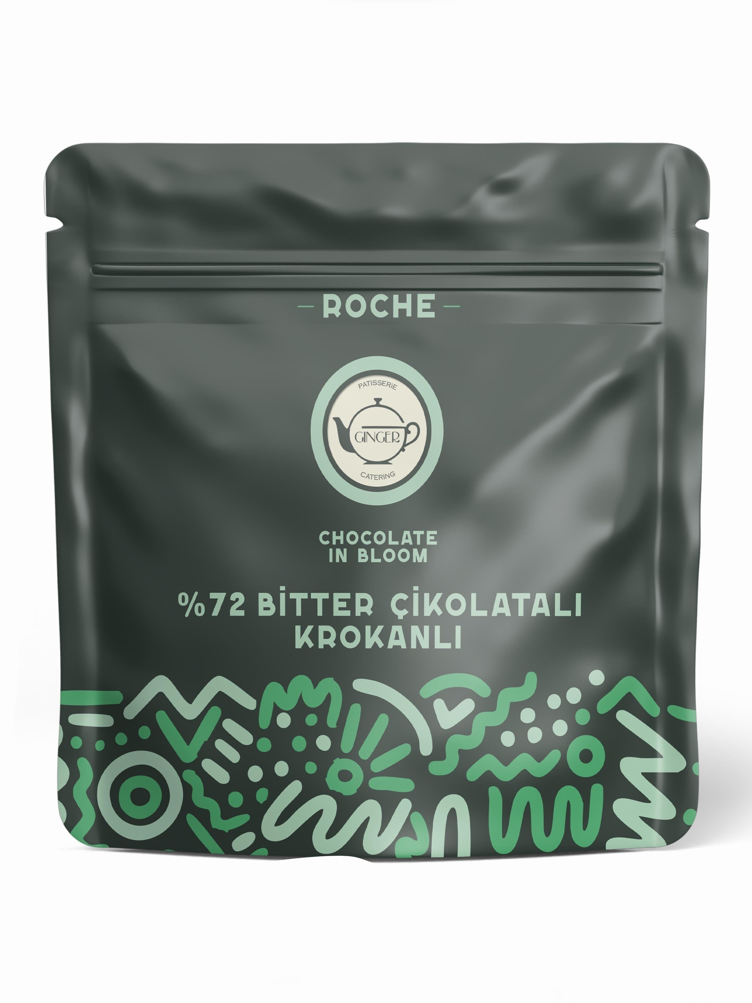 %72 Bitter Çikolata ve Krokanlı Roche Çikolata (40 gr) - Chocolate in Bloom