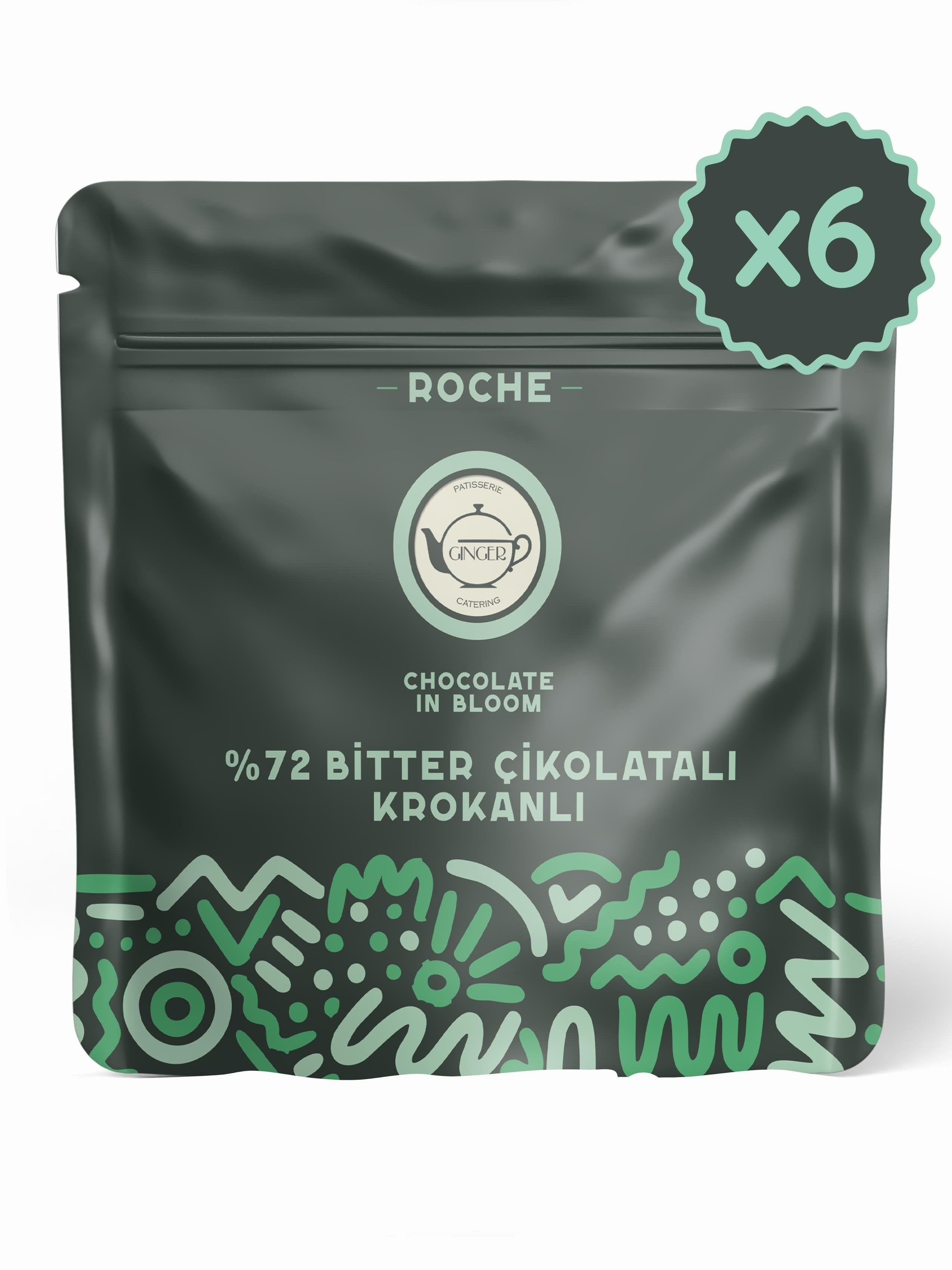 %72 Bitter Çikolata ve Krokanlı Roche Çikolata Seti 40 gr