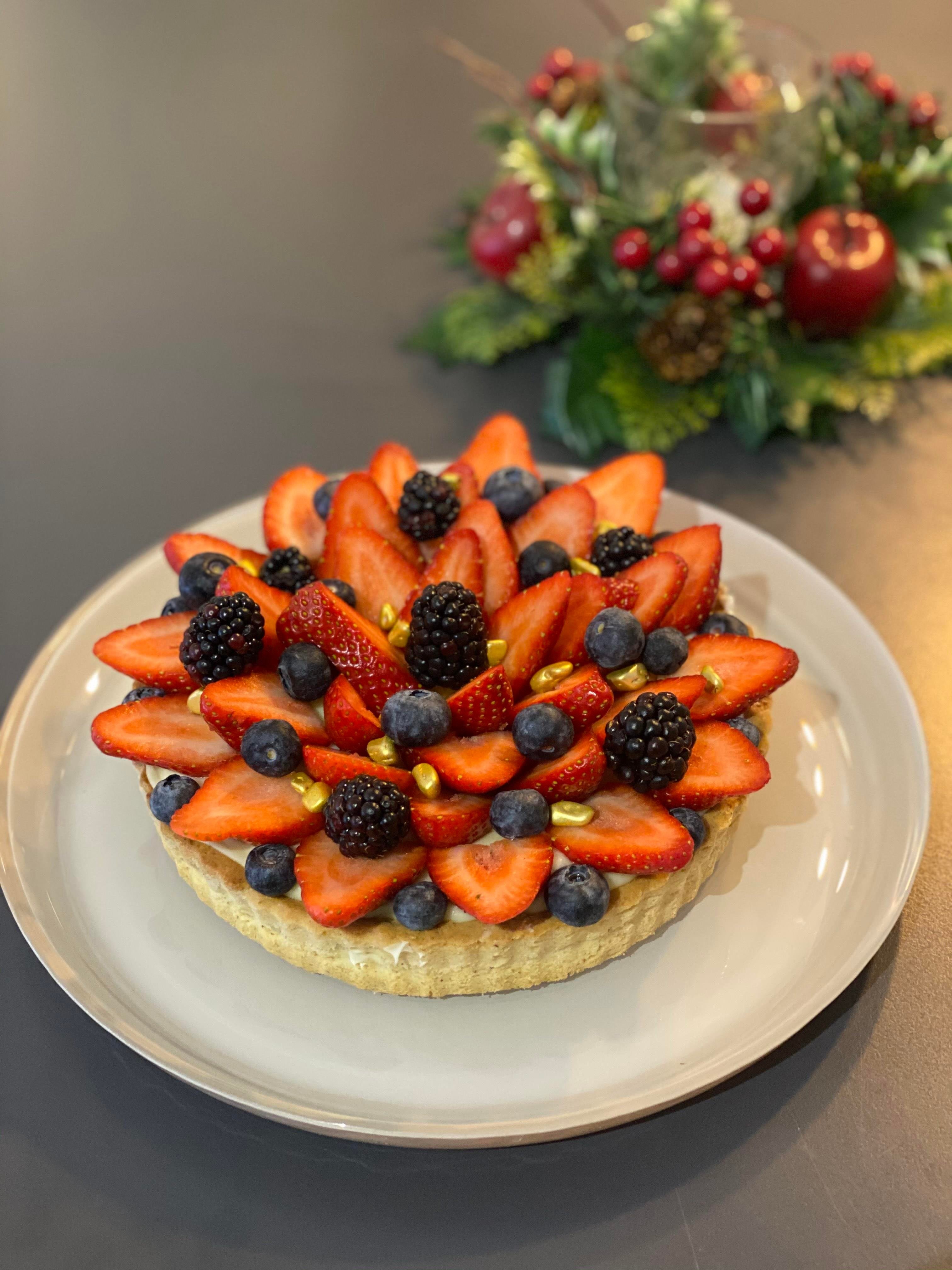 Bej Cam Tabakta Tart 4 Kişilik