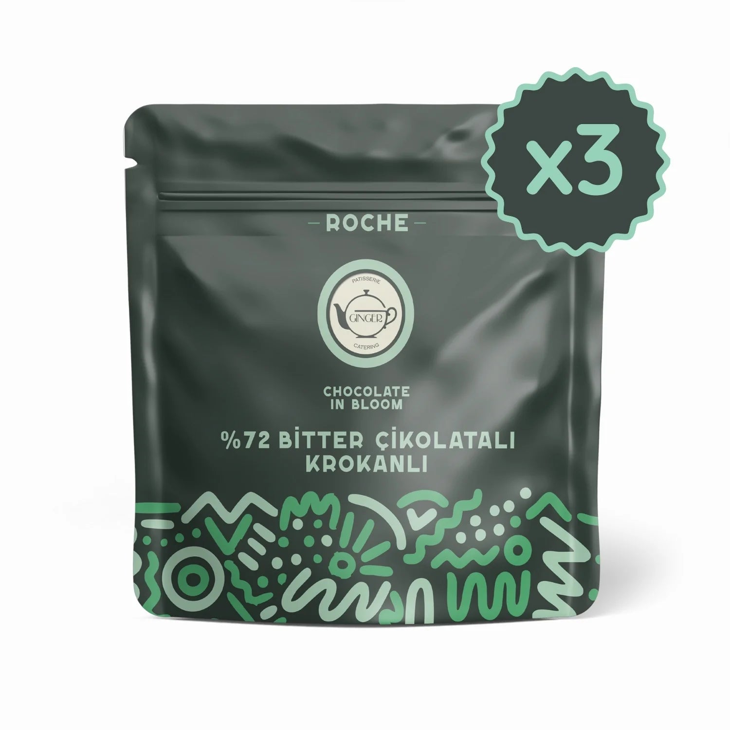 %72 Bitter Çikolata ve Krokanlı Roche Çikolata Seti 40 gr