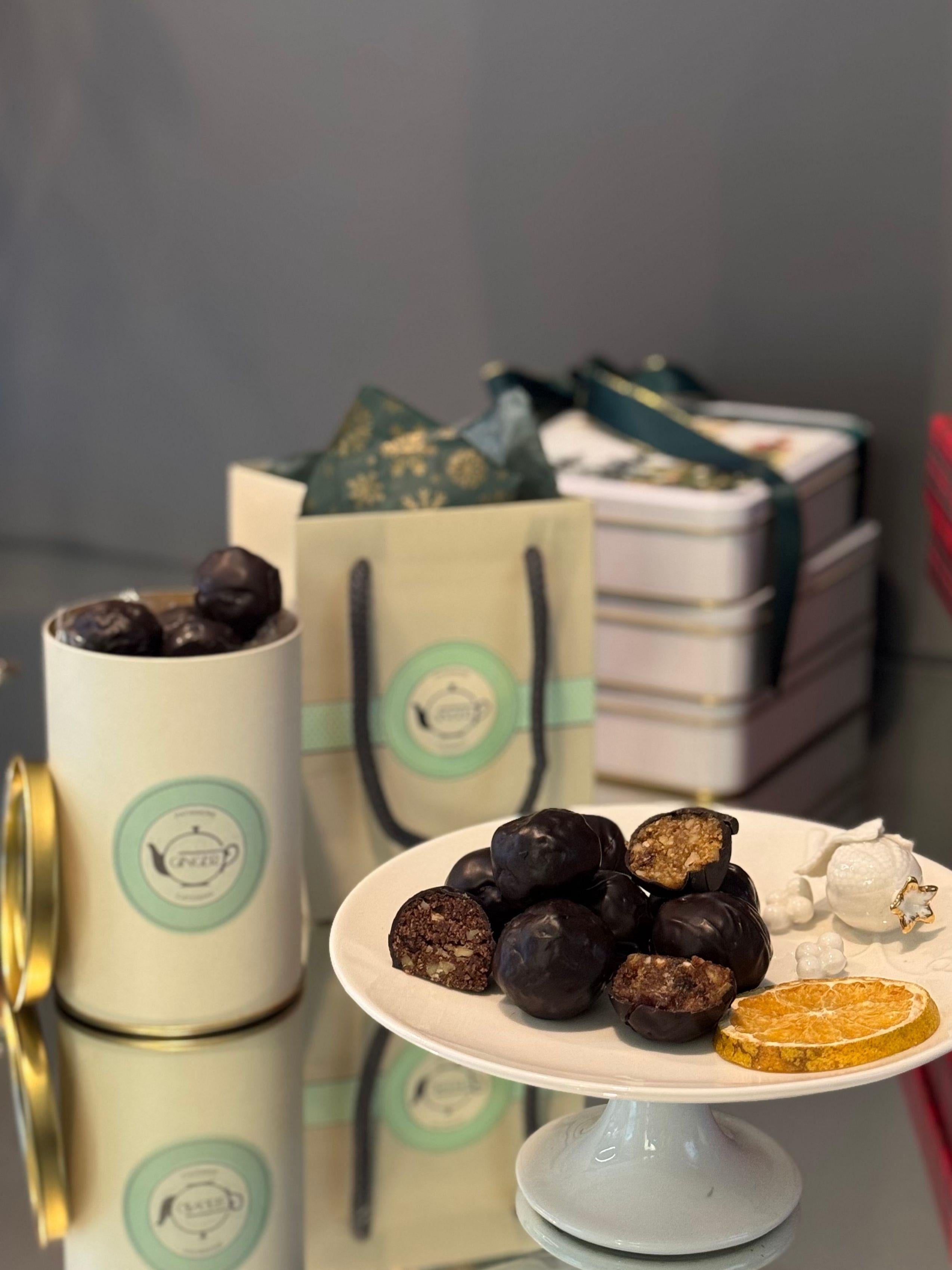 Glutensiz / Şeker İlavesiz Bitter Çikolata Kaplı Ginger Topları