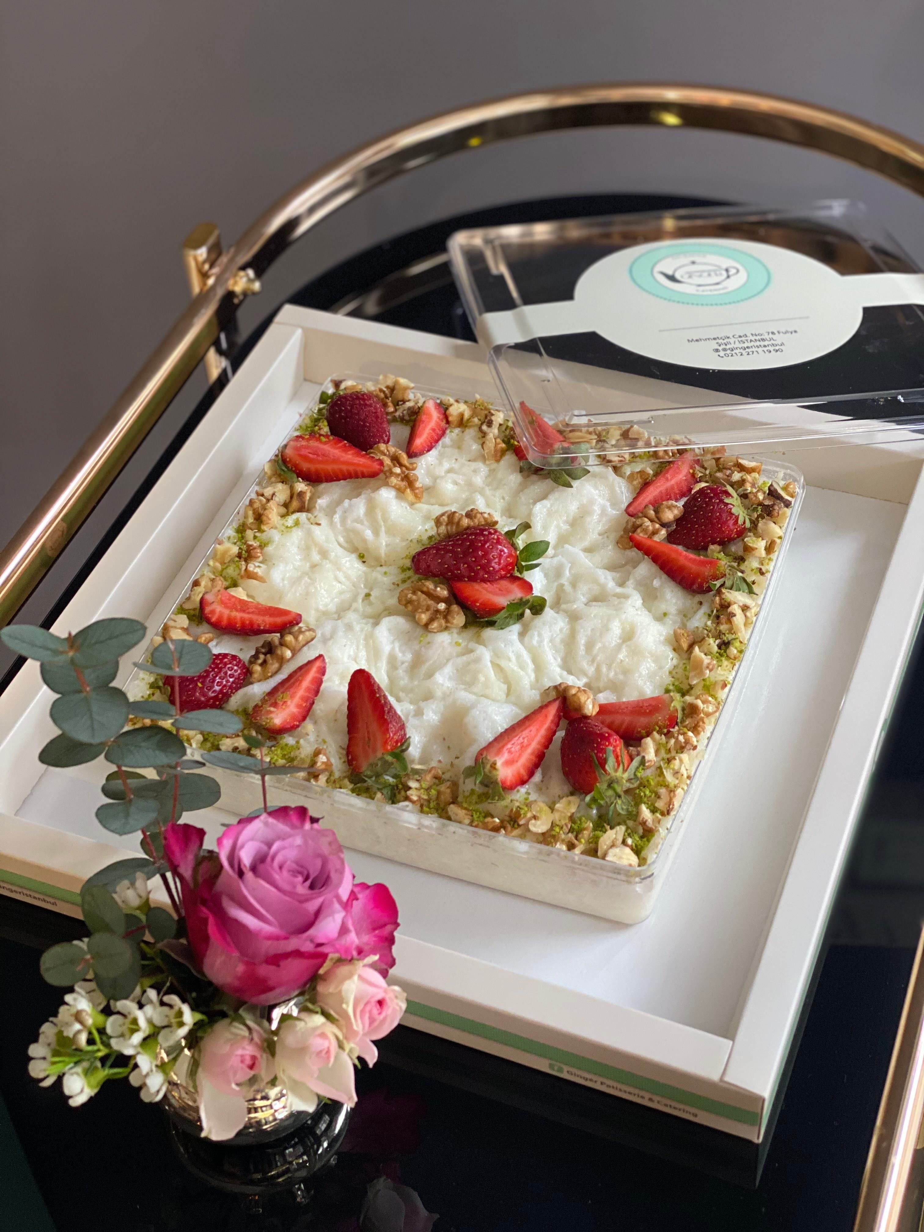 Glutensiz Şekersiz Vegan Cevizli Güllaç