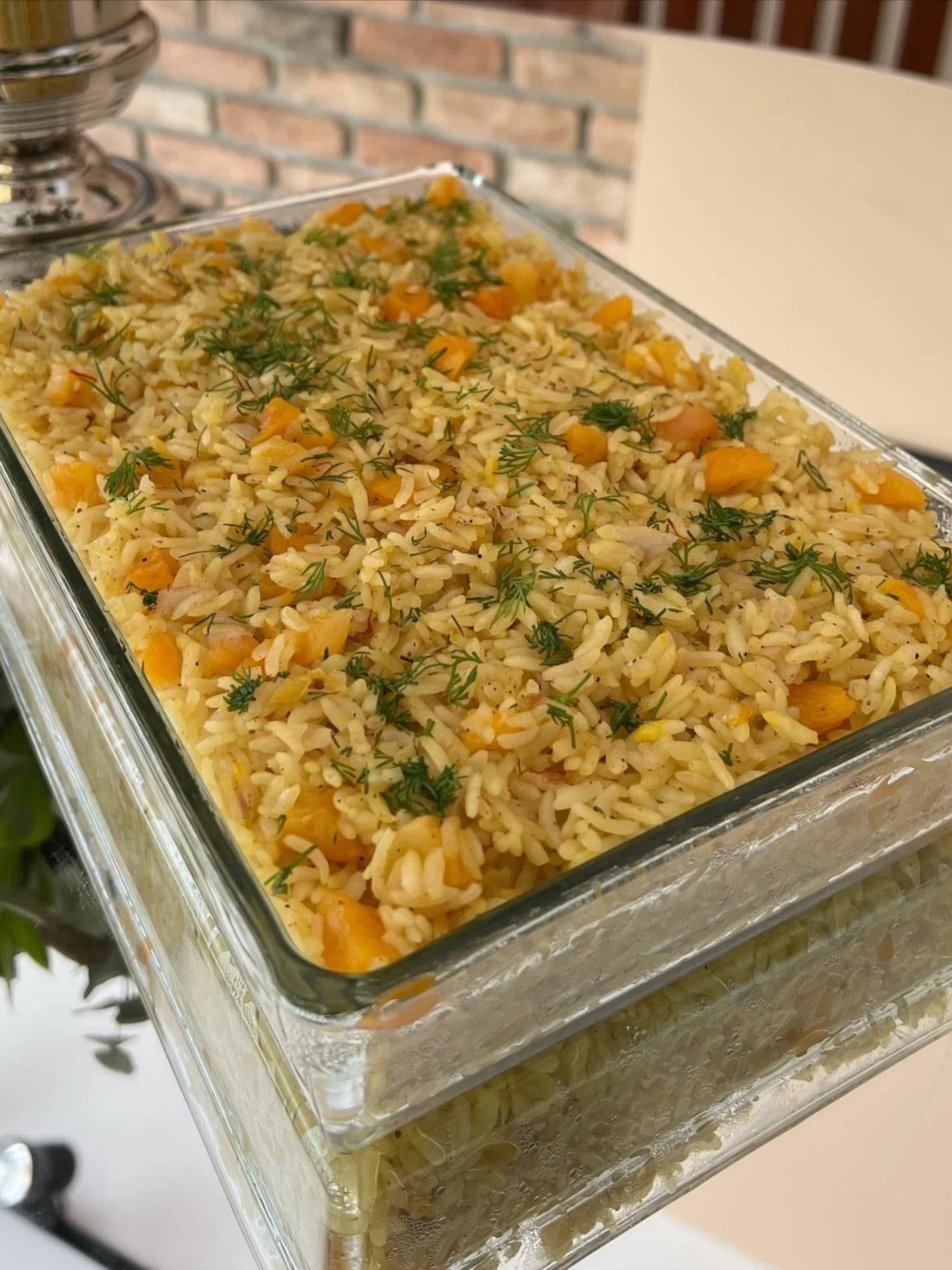 Kayısılı, Safranlı ve Kadayıflı Pilav (Borcamda)