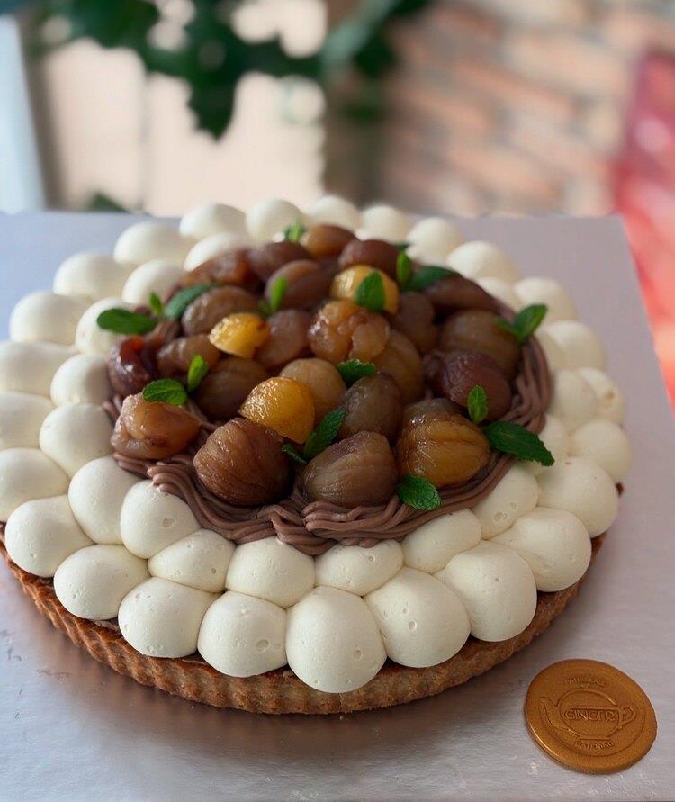 Kestane, Çikolata, Fındık, Mereng Tart