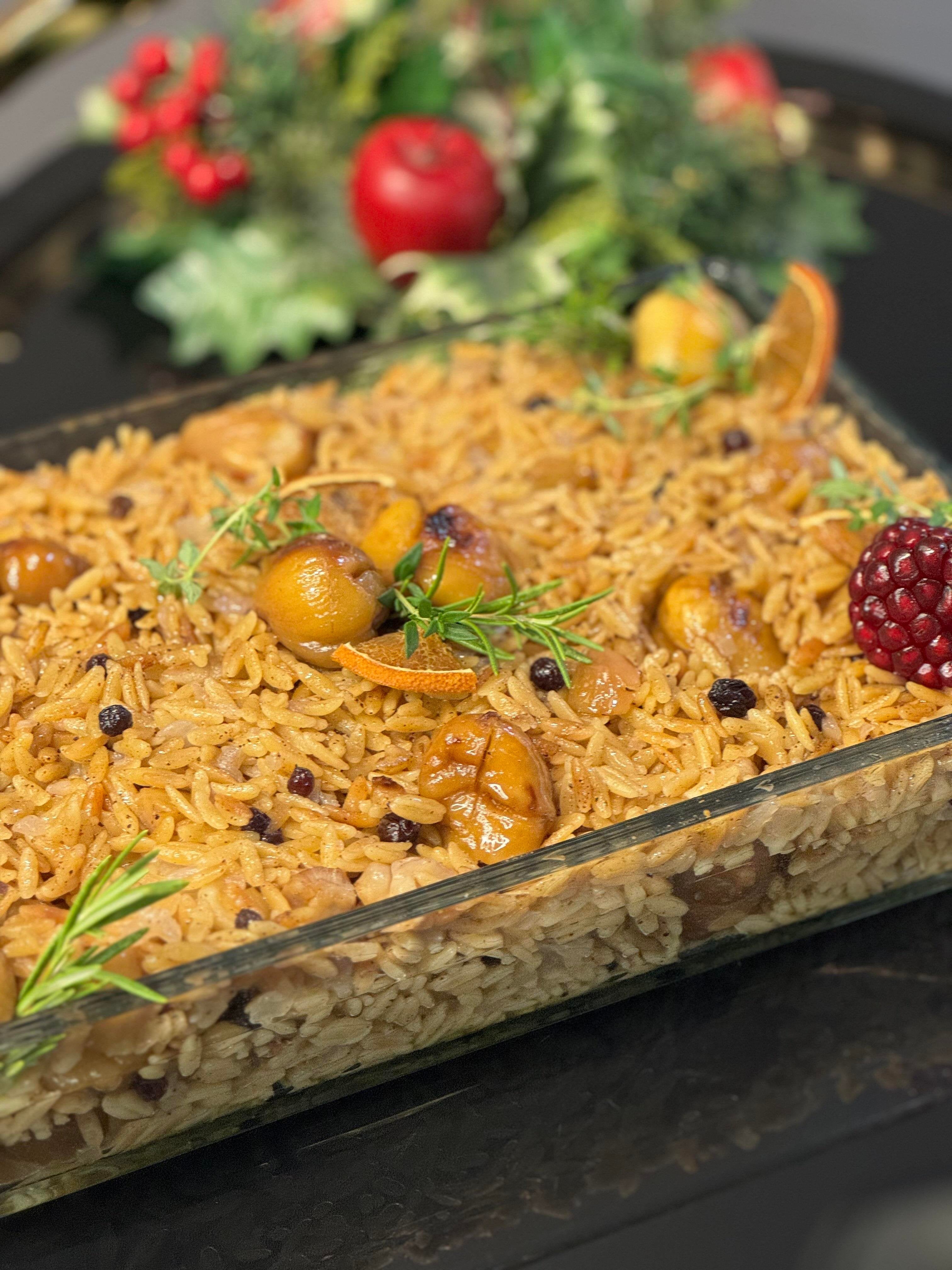 Kestaneli Kuş Üzümlü Arpa Şehriye Pilavı