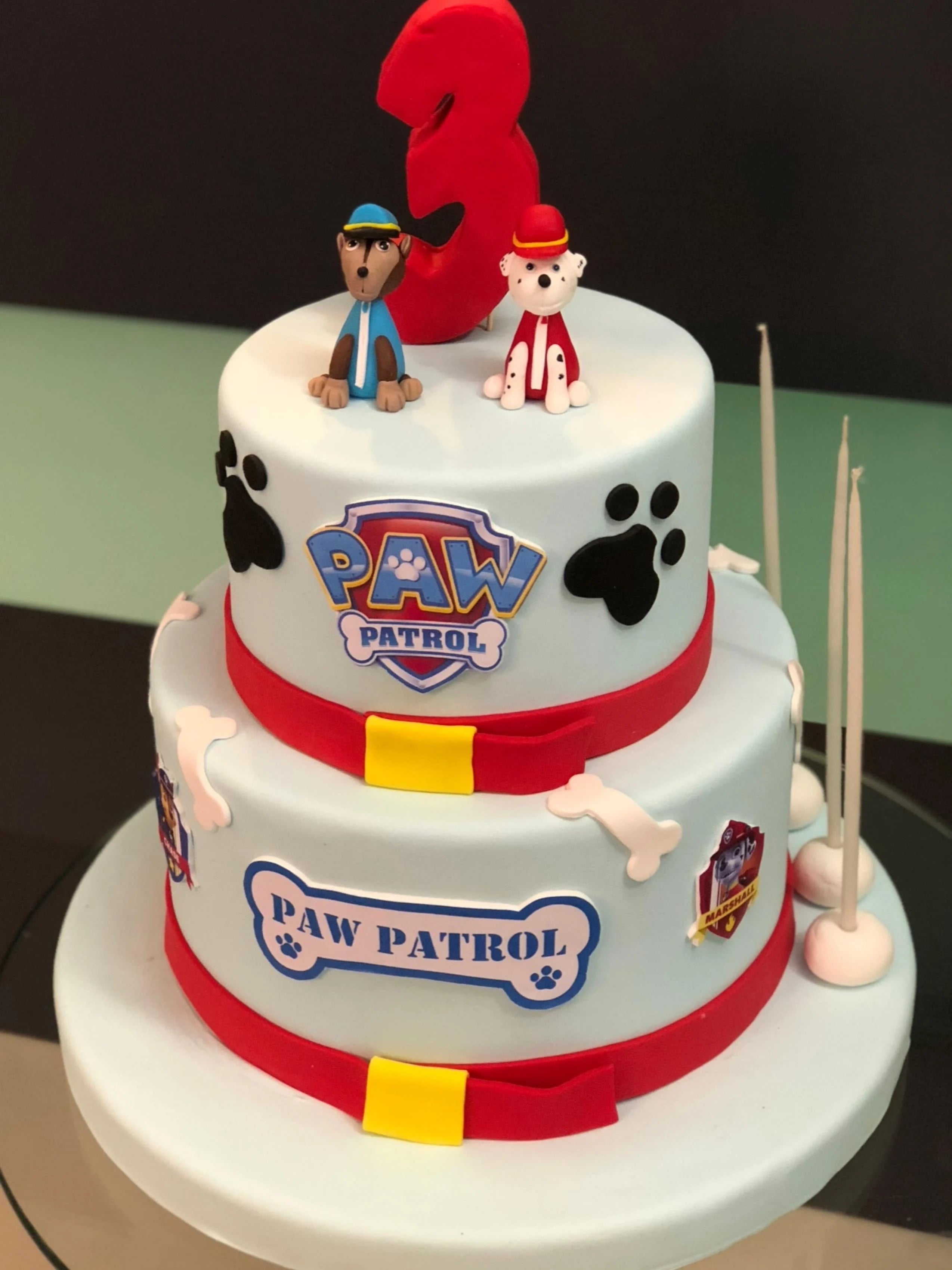 Paw Patrol Temalı İki Katlı Maket & Seçilen İçerikte Pasta