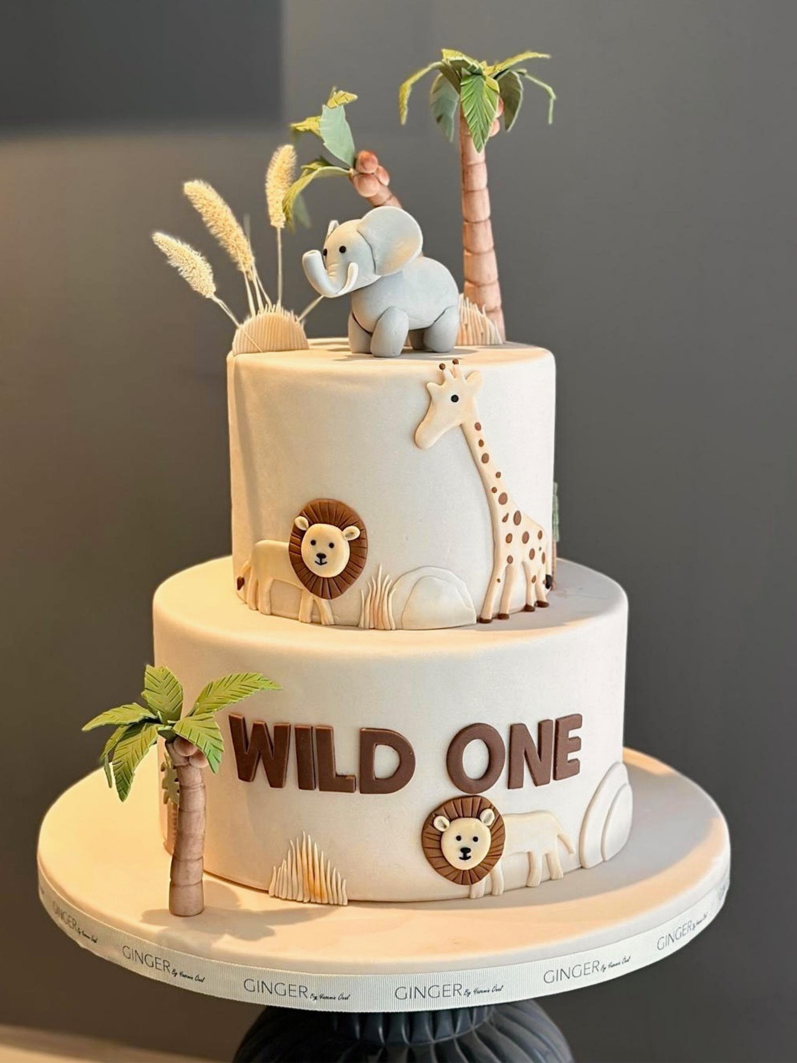 Sepya Safari Temalı Show Cake ve Seçilen İçerikte Pasta