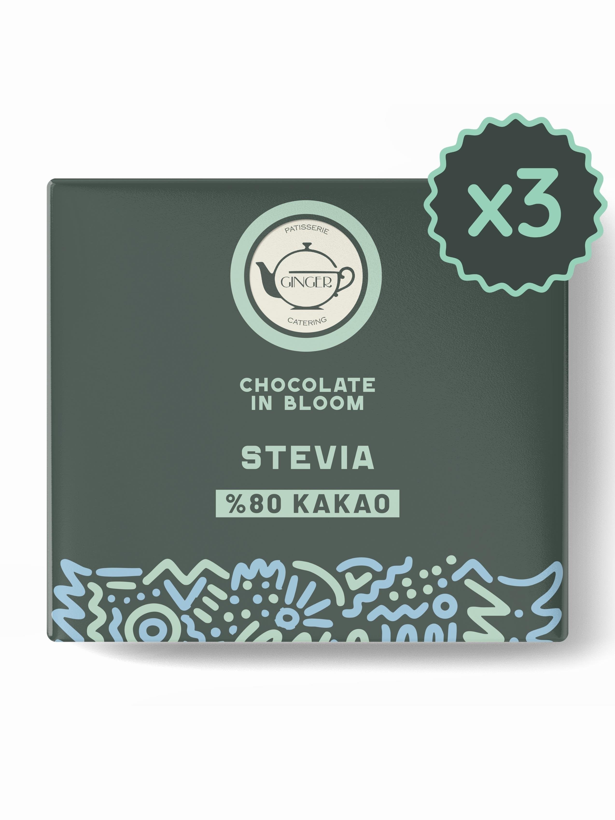 Stevia %80 Bitter Tablet Çikolata Seti 40 Gr