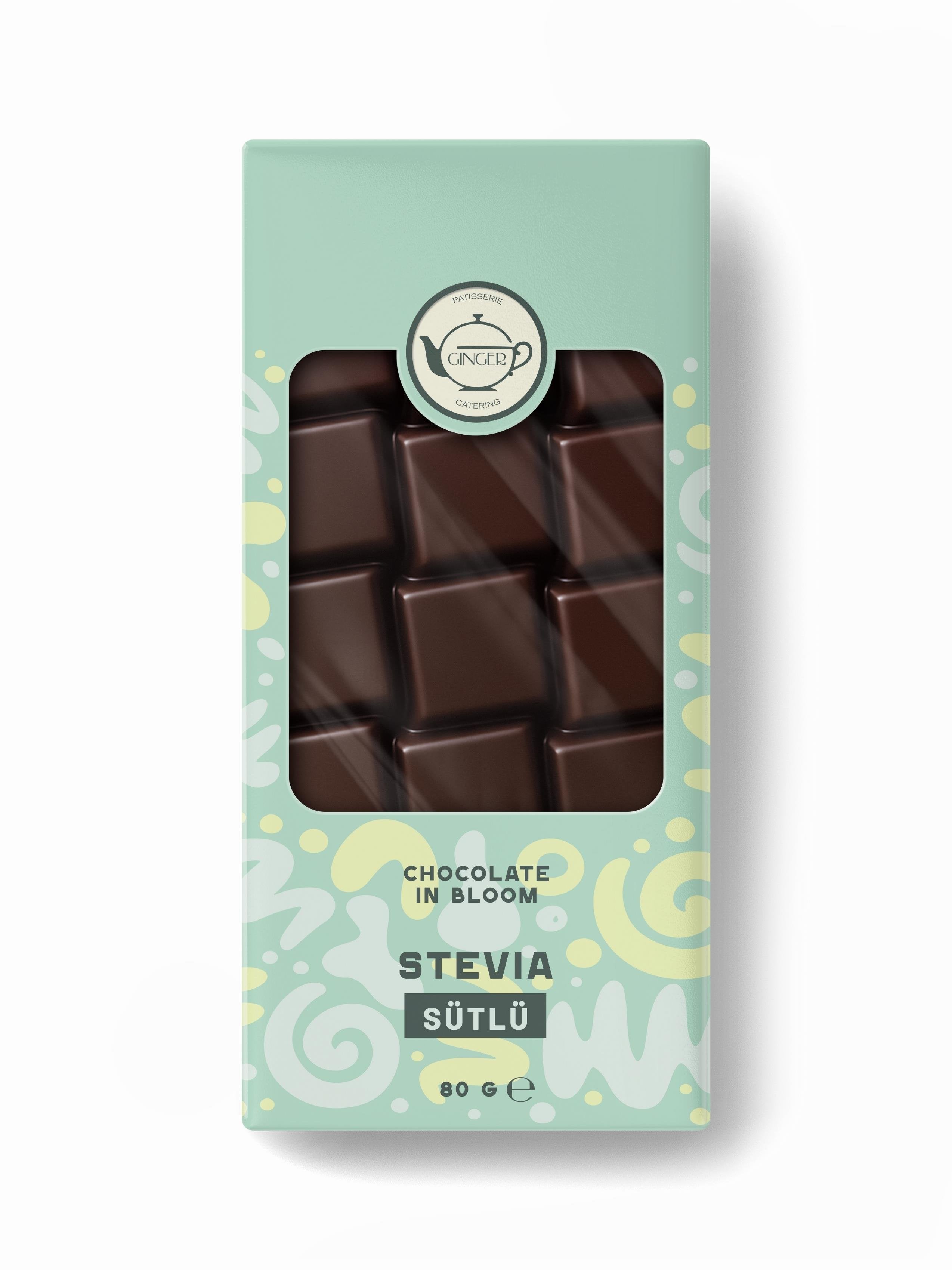 Stevia Sütlü Tablet Çikolata (80 gr) - Chocolate in Bloom