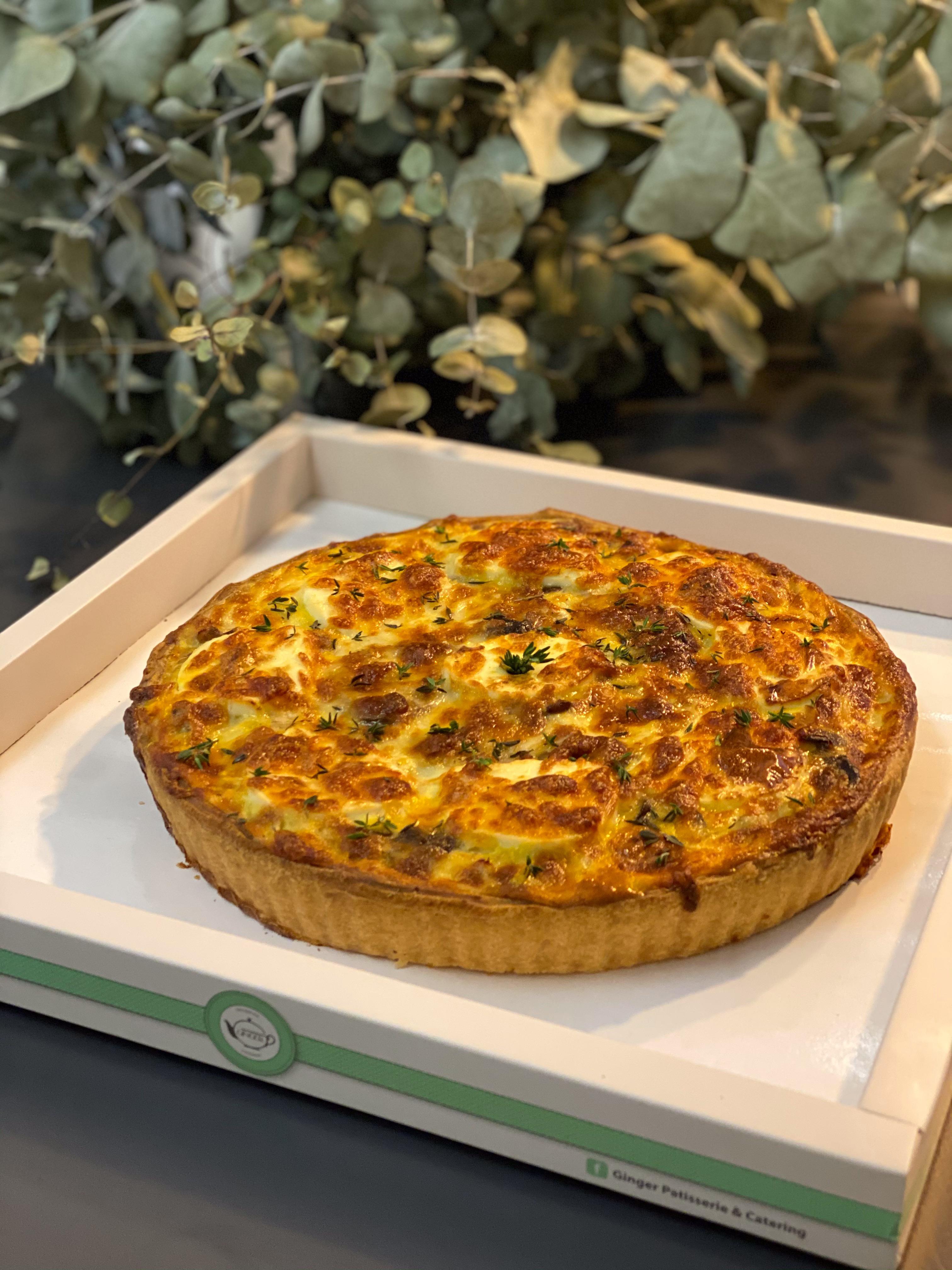 Tavuklu, Mantarlı, Keçi Peynirli Quiche
