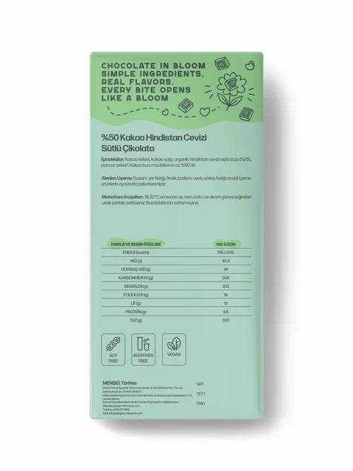Vegan Tablet Çikolata (80 gr) - Chocolate in Bloom